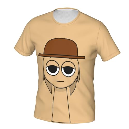 Sprunki T-Shirt,Men's 3D Printed Crew Neck Short Sleeve Tees Shirts,Tees Short Sleeve Tops