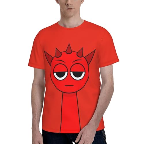 Sprunki T-Shirt,Men's 3D Printed Crew Neck Short Sleeve Tees Shirts,Tees Short Sleeve Tops