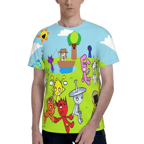 Sprunki T-Shirt,Men's 3D Printed Crew Neck Short Sleeve Tees Shirts,Tees Short Sleeve Tops