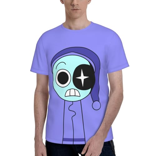 Sprunki T-Shirt,Men's 3D Printed Crew Neck Short Sleeve Tees Shirts,Tees Short Sleeve Tops