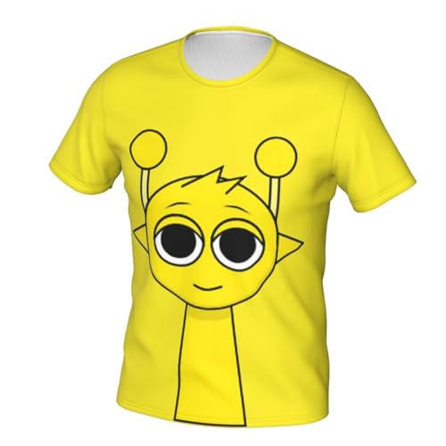 Sprunki T-Shirt,Men's 3D Printed Crew Neck Short Sleeve Tees Shirts,Tees Short Sleeve Tops