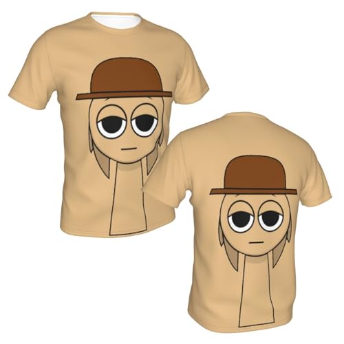 Sprunki T-Shirt,Men's 3D Printed Crew Neck Short Sleeve Tees Shirts,Tees Short Sleeve Tops