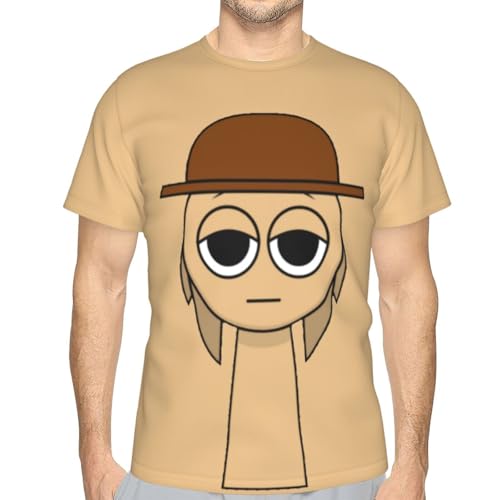 Sprunki T-Shirt,Men's 3D Printed Crew Neck Short Sleeve Tees Shirts,Tees Short Sleeve Tops
