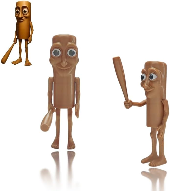 2PCS Tung Tung Tung Sahur Figure, Italian Brainrot 3D Printing Collectible Figurines, Meme Figure Desk Decor, Collectible Figurine Gifts for Fans