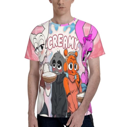 Sprunki T-Shirt,Men's 3D Printed Crew Neck Short Sleeve Tees Shirts,Tees Short Sleeve Tops