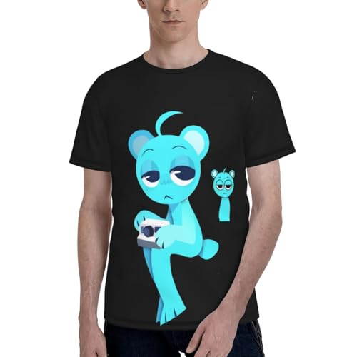 Sprunki T-Shirt,Men's 3D Printed Crew Neck Short Sleeve Tees Shirts,Tees Short Sleeve Tops