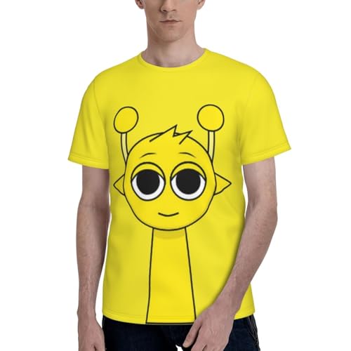 Sprunki T-Shirt,Men's 3D Printed Crew Neck Short Sleeve Tees Shirts,Tees Short Sleeve Tops