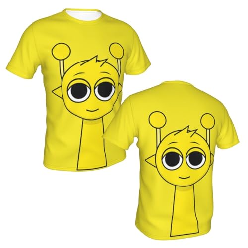 Sprunki T-Shirt,Men's 3D Printed Crew Neck Short Sleeve Tees Shirts,Tees Short Sleeve Tops