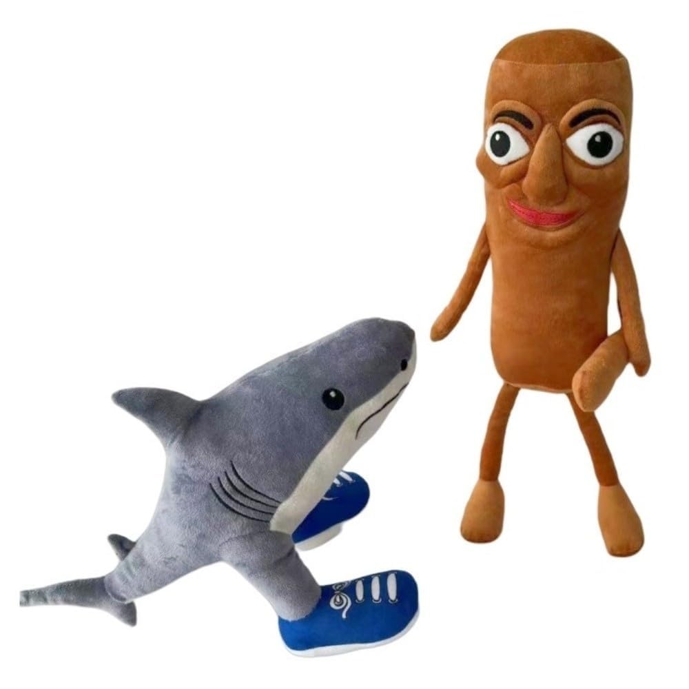 Tung Tung Tung Sahur Plush Italian and Brainrot Tralalero Tralala Pillow, Italian and Brainrot Tralalero Tralala Shark Plush Figurines Gaming Fans Stuffed Figure Pillows for Room Decoration