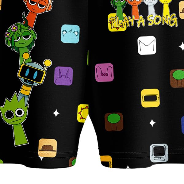 Boys Girls Sprunki Tshirts and Pants 2Pcs Sets Kids Music Game Tee Pants Sets for 5-12Y Adventure Casual Child Clothes