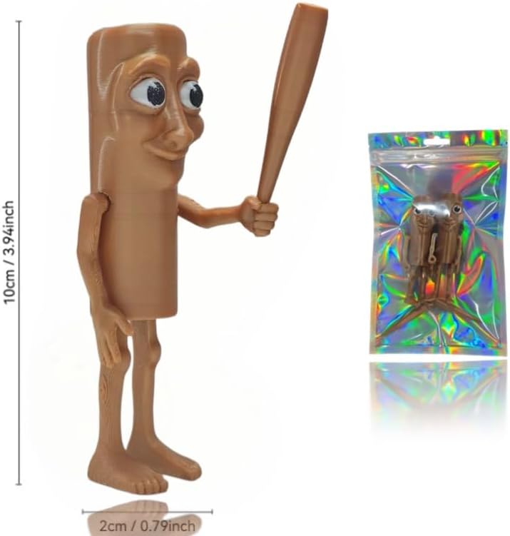 2PCS Tung Tung Tung Sahur Figure, Italian Brainrot 3D Printing Collectible Figurines, Meme Figure Desk Decor, Collectible Figurine Gifts for Fans
