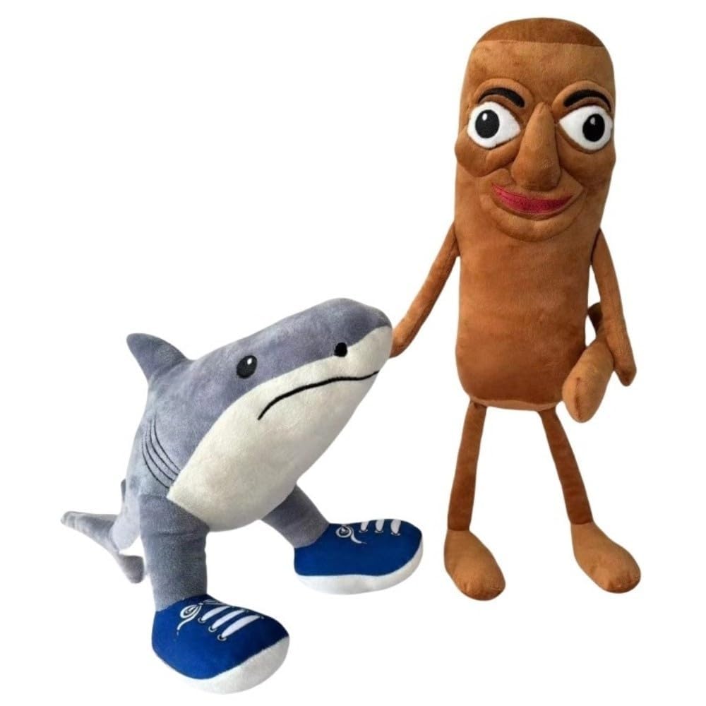 Tung Tung Tung Sahur Plush Italian and Brainrot Tralalero Tralala Pillow, Italian and Brainrot Tralalero Tralala Shark Plush Figurines Gaming Fans Stuffed Figure Pillows for Room Decoration