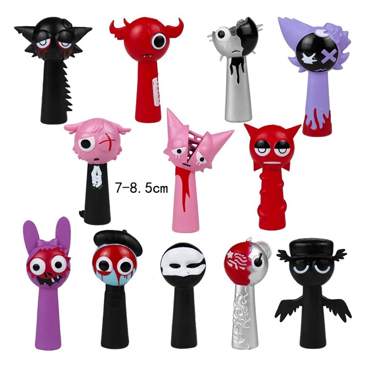Sprunki Cartoon Characters, 12 Packs of Colorful Toy Characters, PVC Action Anime Model Sculpture Collection Decorative Gift, Suitable For 3+ Boys And Girls Safe, Durable, Fun, Suitable for all Sprunki fans