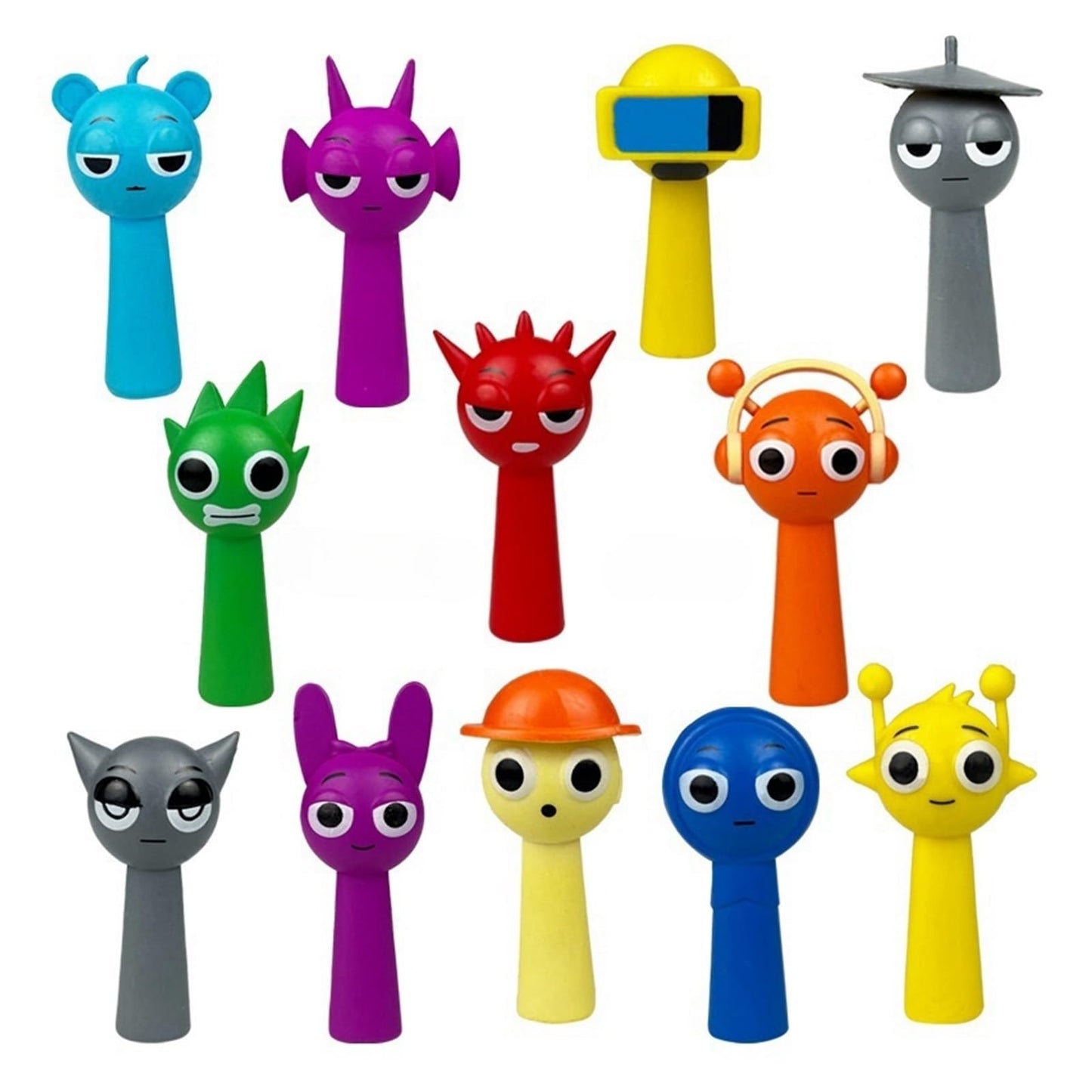 Sprunki Cartoon Characters, 12 Packs of Colorful Toy Characters, PVC Action Anime Model Sculpture Collection Decorative Gift, Suitable For 3+ Boys And Girls Safe, Durable, Fun, Suitable for all Sprunki fans