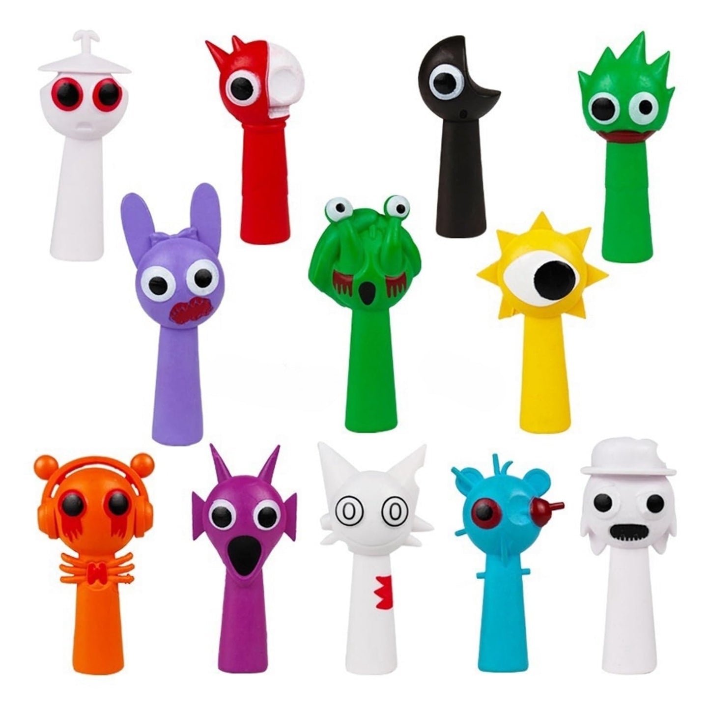 Sprunki Cartoon Characters, 12 Packs of Colorful Toy Characters, PVC Action Anime Model Sculpture Collection Decorative Gift, Suitable For 3+ Boys And Girls Safe, Durable, Fun, Suitable for all Sprunki fans
