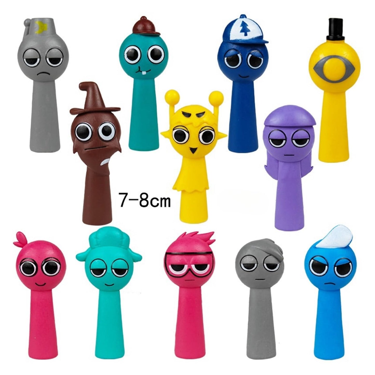 Sprunki Cartoon Characters, 12 Packs of Colorful Toy Characters, PVC Action Anime Model Sculpture Collection Decorative Gift, Suitable For 3+ Boys And Girls Safe, Durable, Fun, Suitable for all Sprunki fans