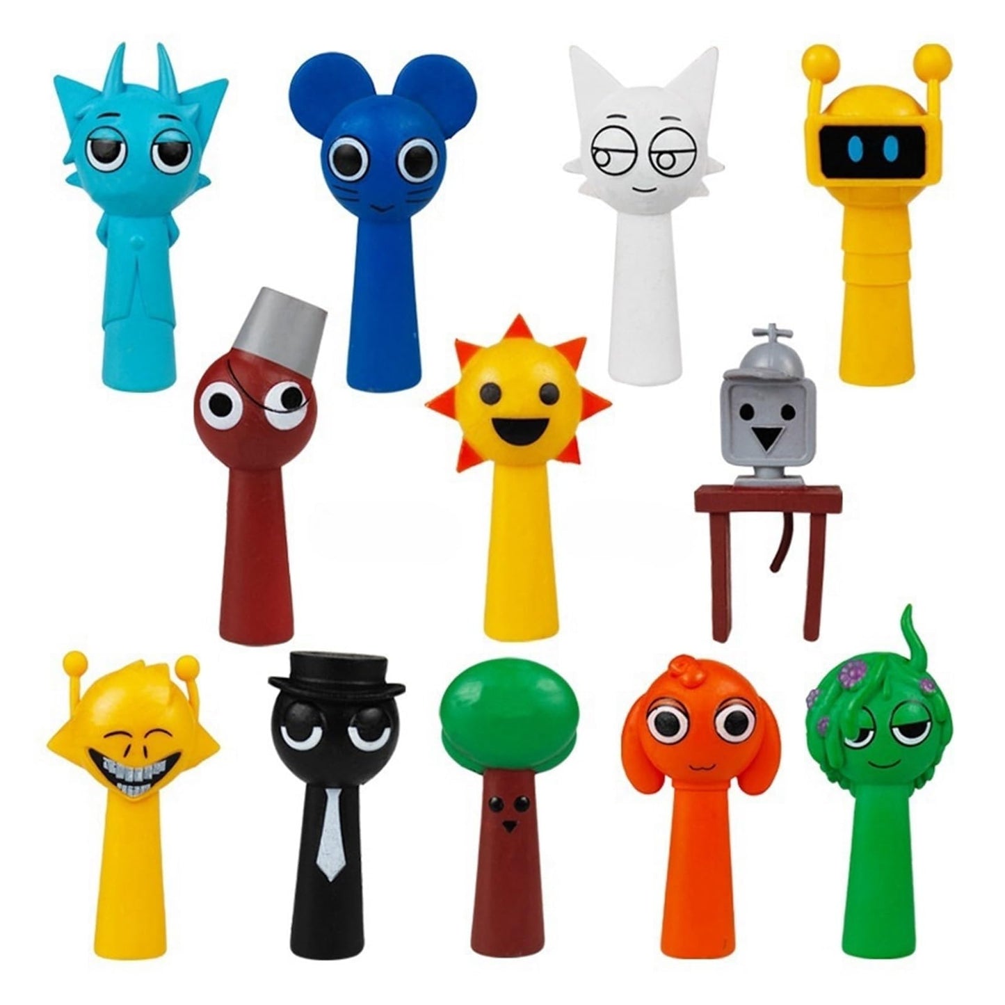 Sprunki Cartoon Characters, 12 Packs of Colorful Toy Characters, PVC Action Anime Model Sculpture Collection Decorative Gift, Suitable For 3+ Boys And Girls Safe, Durable, Fun, Suitable for all Sprunki fans