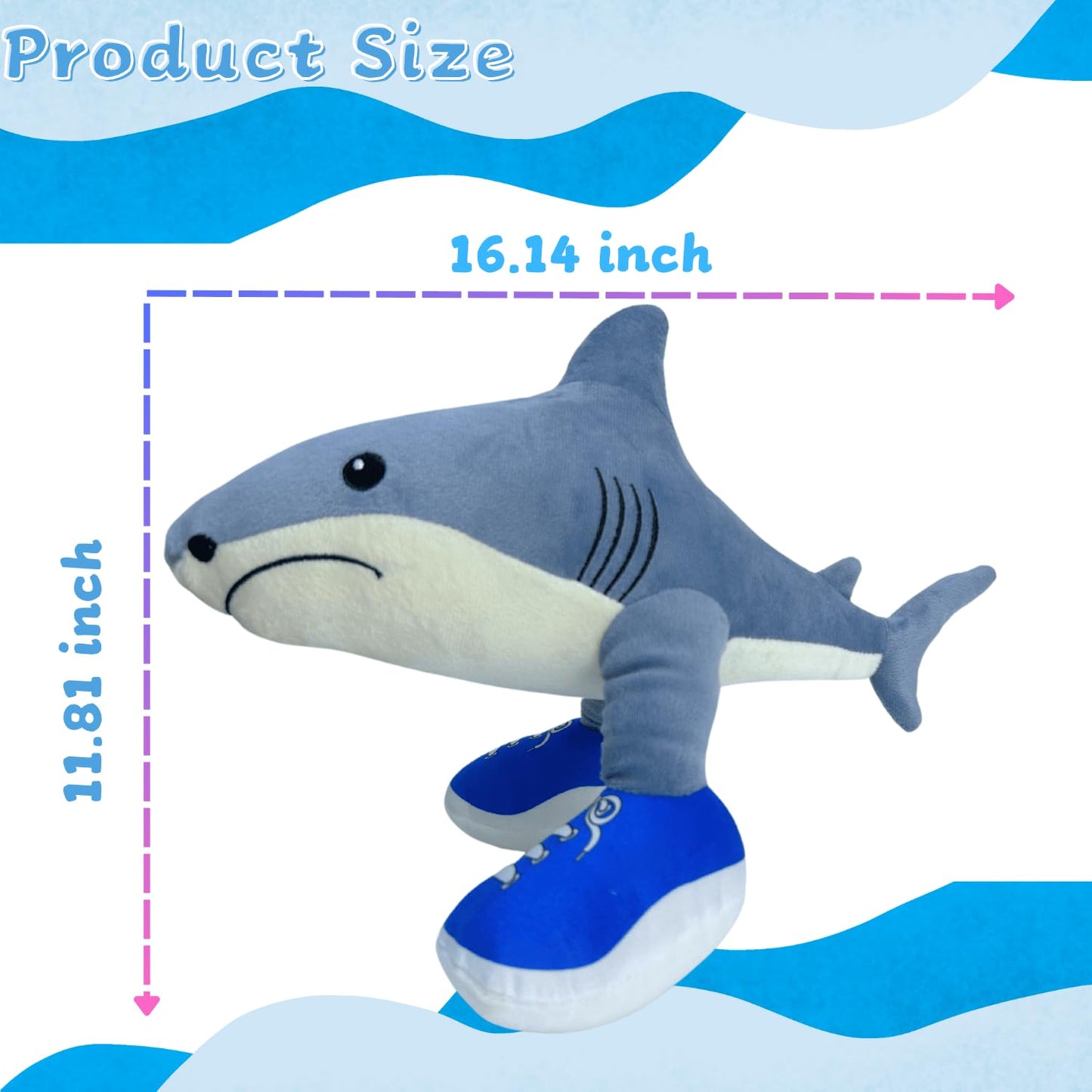 Tralalero Tralala Plush Toys, 16.14'' Italian Brainrot Meme Shark in Sneakers Plushies, Collectible Stuffed Animals Toy Gifts for Fans (Pink)