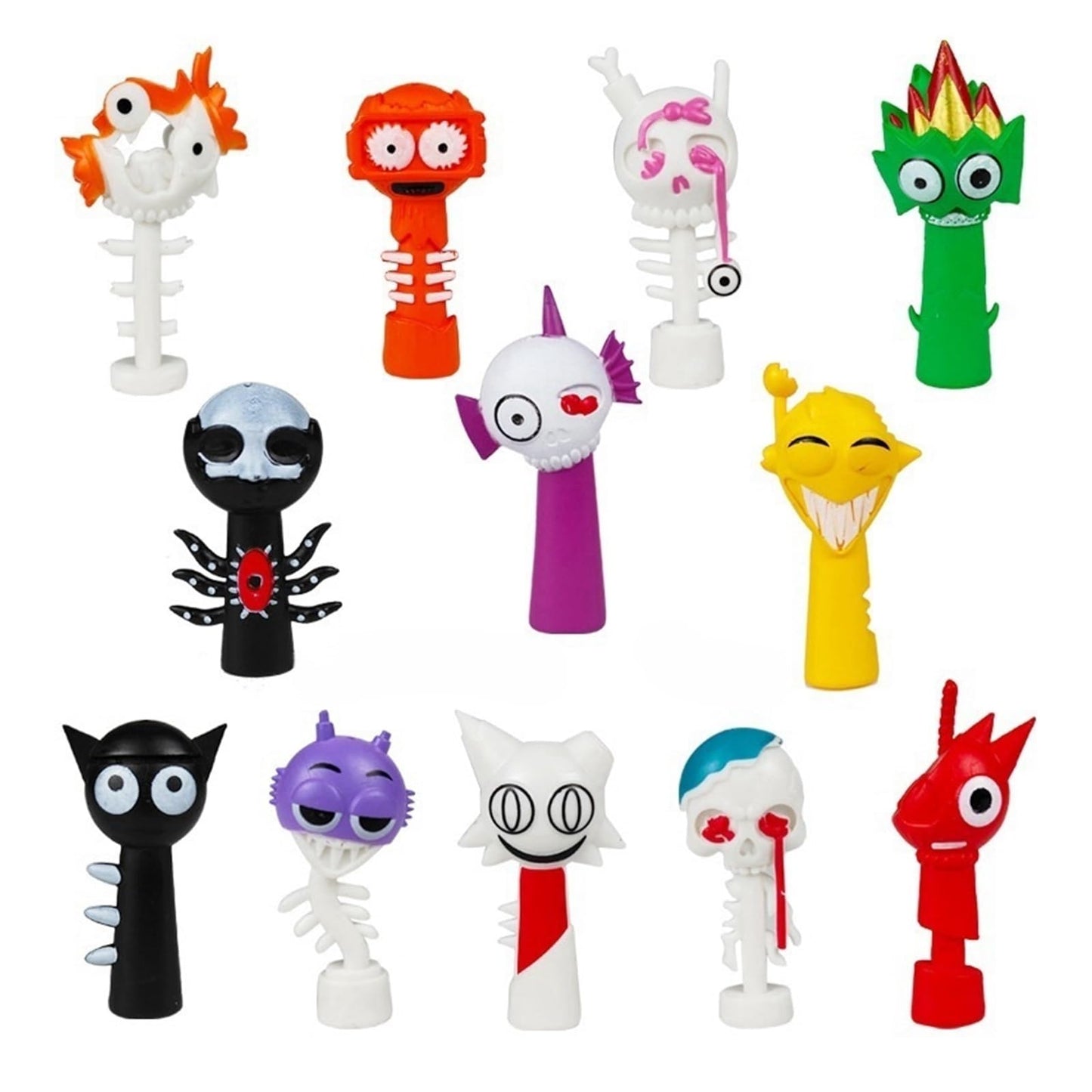 Sprunki Cartoon Characters, 12 Packs of Colorful Toy Characters, PVC Action Anime Model Sculpture Collection Decorative Gift, Suitable For 3+ Boys And Girls Safe, Durable, Fun, Suitable for all Sprunki fans