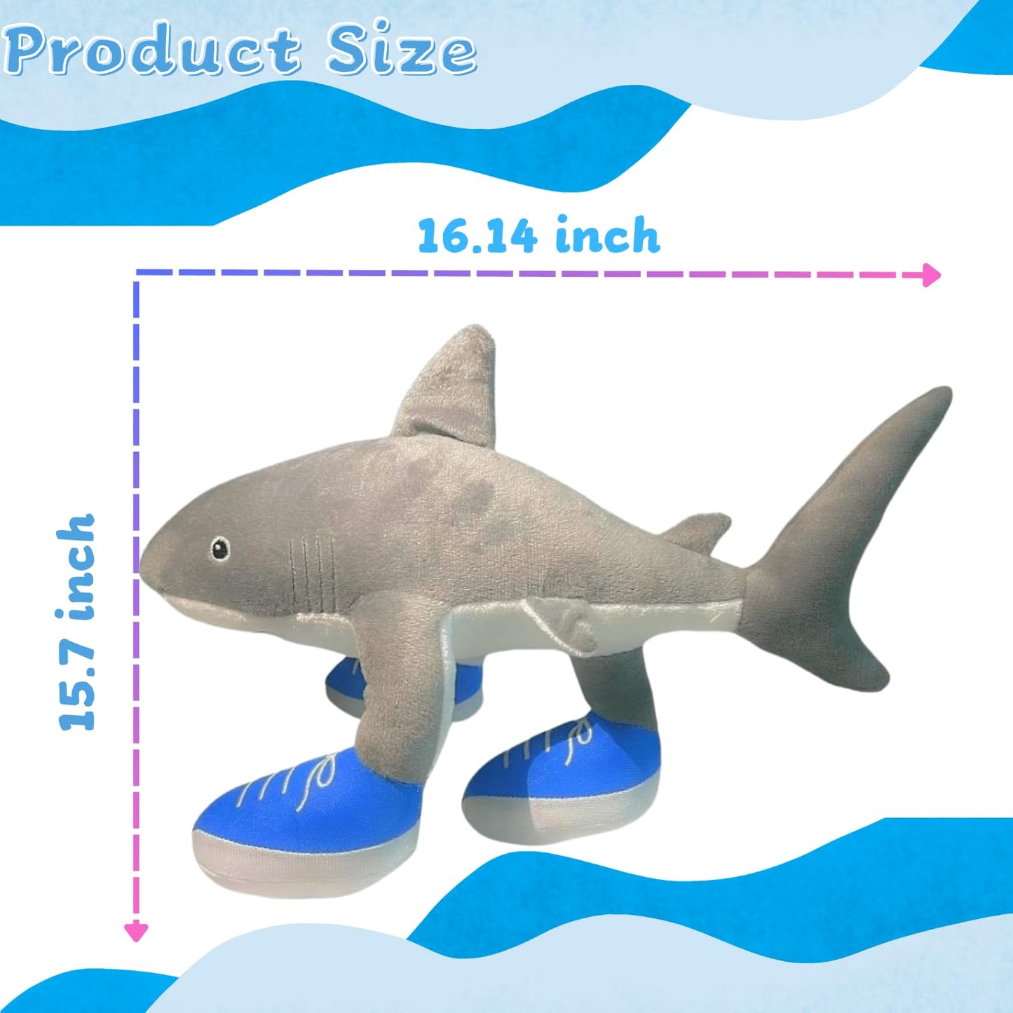 Tralalero Tralala Plush Toys, 16.14'' Italian Brainrot Meme Shark in Sneakers Plushies, Collectible Stuffed Animals Toy Gifts for Fans (Pink)