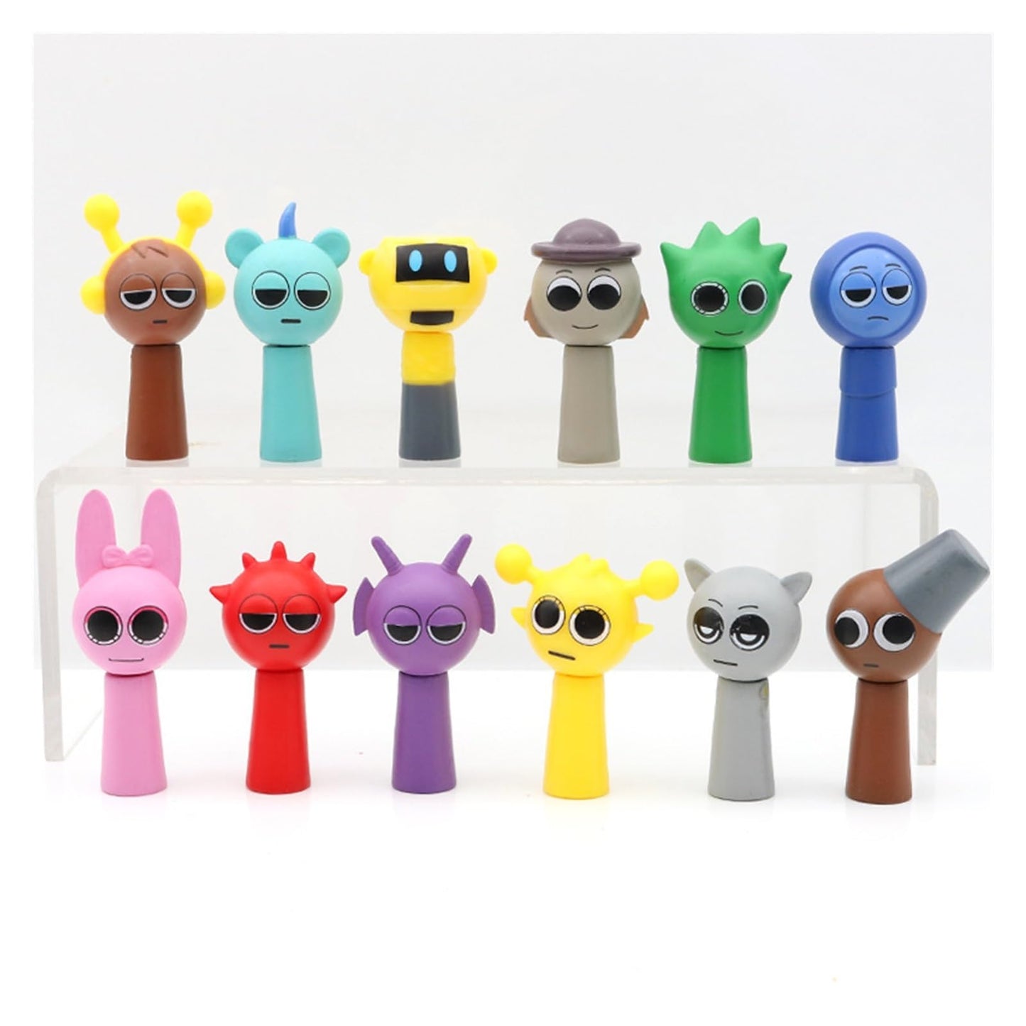 Sprunki Cartoon Characters, 12 Packs of Colorful Toy Characters, PVC Action Anime Model Sculpture Collection Decorative Gift, Suitable For 3+ Boys And Girls Safe, Durable, Fun, Suitable for all Sprunki fans