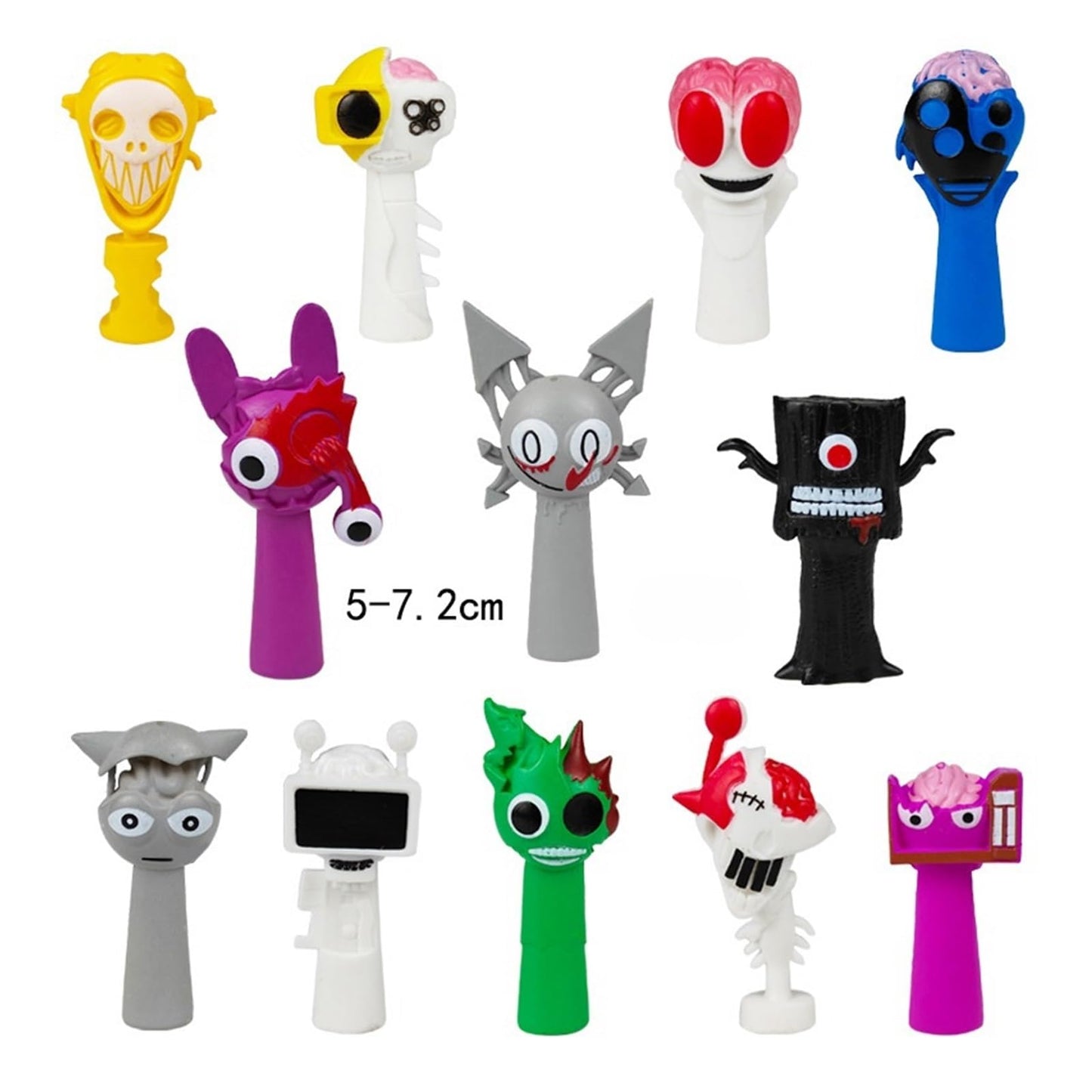 Sprunki Cartoon Characters, 12 Packs of Colorful Toy Characters, PVC Action Anime Model Sculpture Collection Decorative Gift, Suitable For 3+ Boys And Girls Safe, Durable, Fun, Suitable for all Sprunki fans