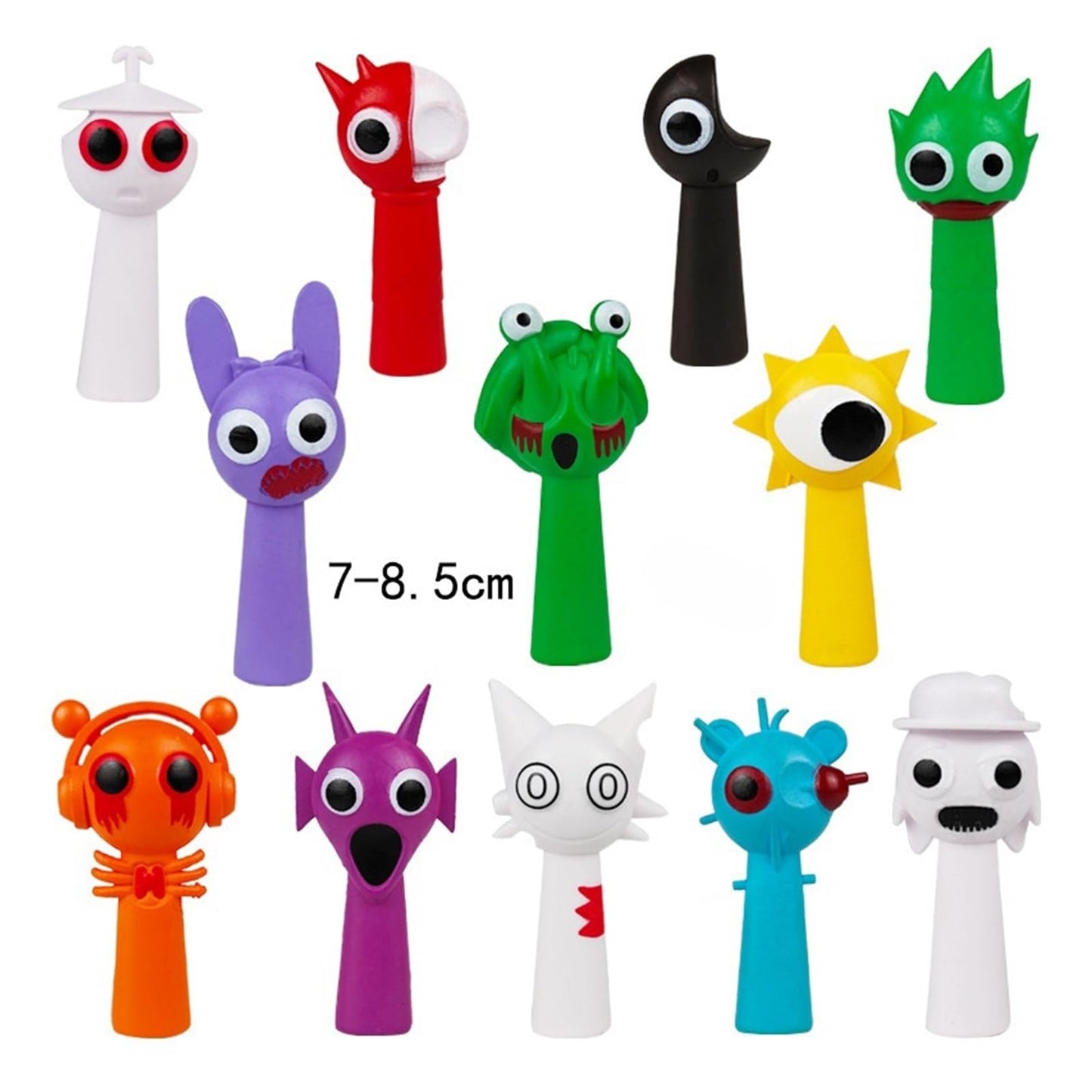 Sprunki Cartoon Characters, 12 Packs of Colorful Toy Characters, PVC Action Anime Model Sculpture Collection Decorative Gift, Suitable For 3+ Boys And Girls Safe, Durable, Fun, Suitable for all Sprunki fans