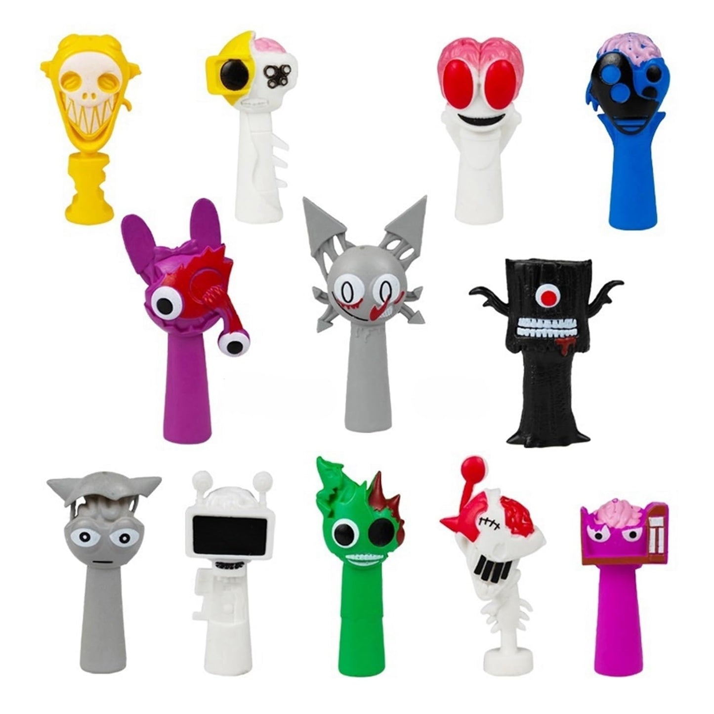 Sprunki Cartoon Characters, 12 Packs of Colorful Toy Characters, PVC Action Anime Model Sculpture Collection Decorative Gift, Suitable For 3+ Boys And Girls Safe, Durable, Fun, Suitable for all Sprunki fans