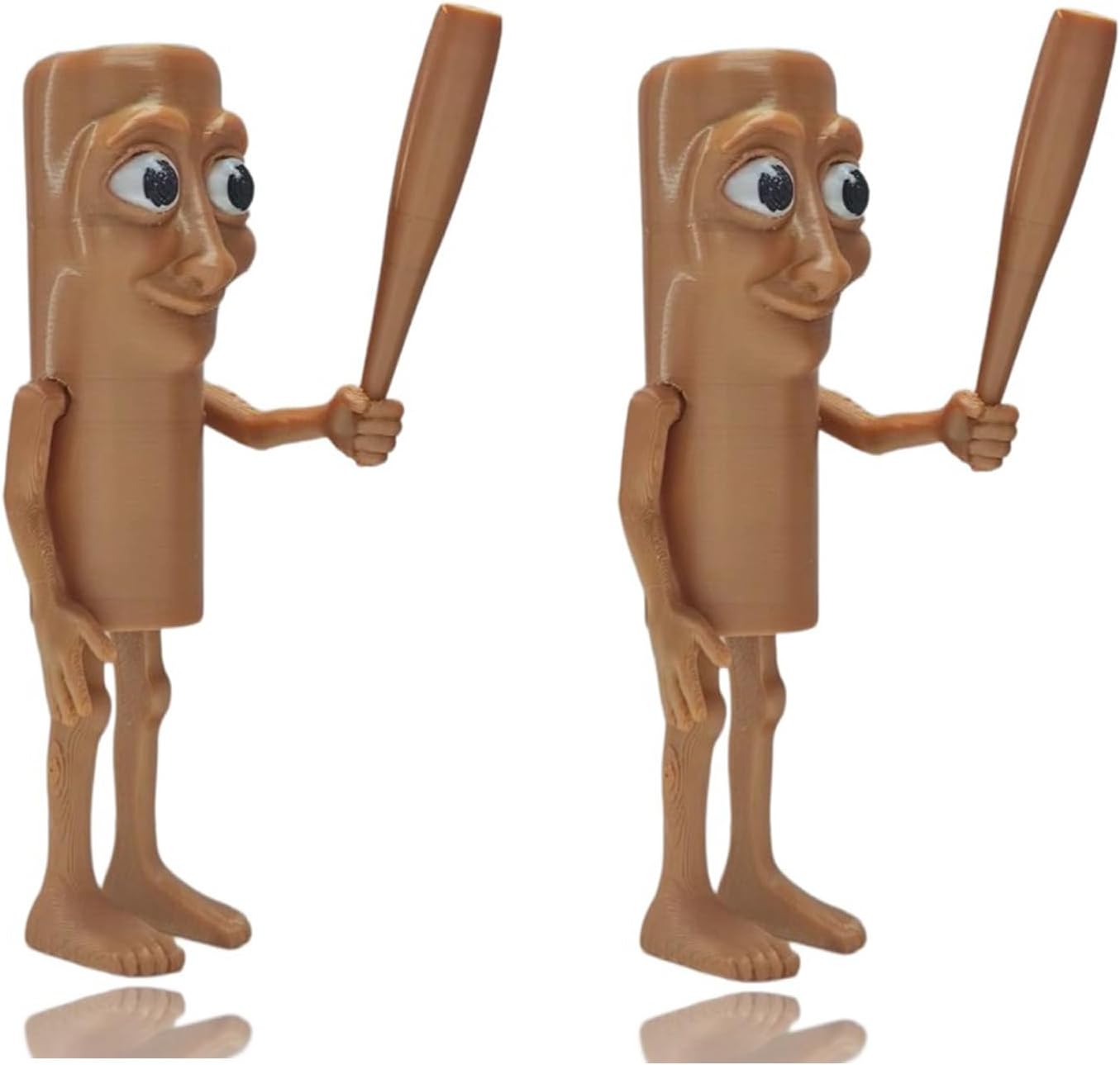 2PCS Tung Tung Tung Sahur Figure, Italian Brainrot 3D Printing Collectible Figurines, Meme Figure Desk Decor, Collectible Figurine Gifts for Fans
