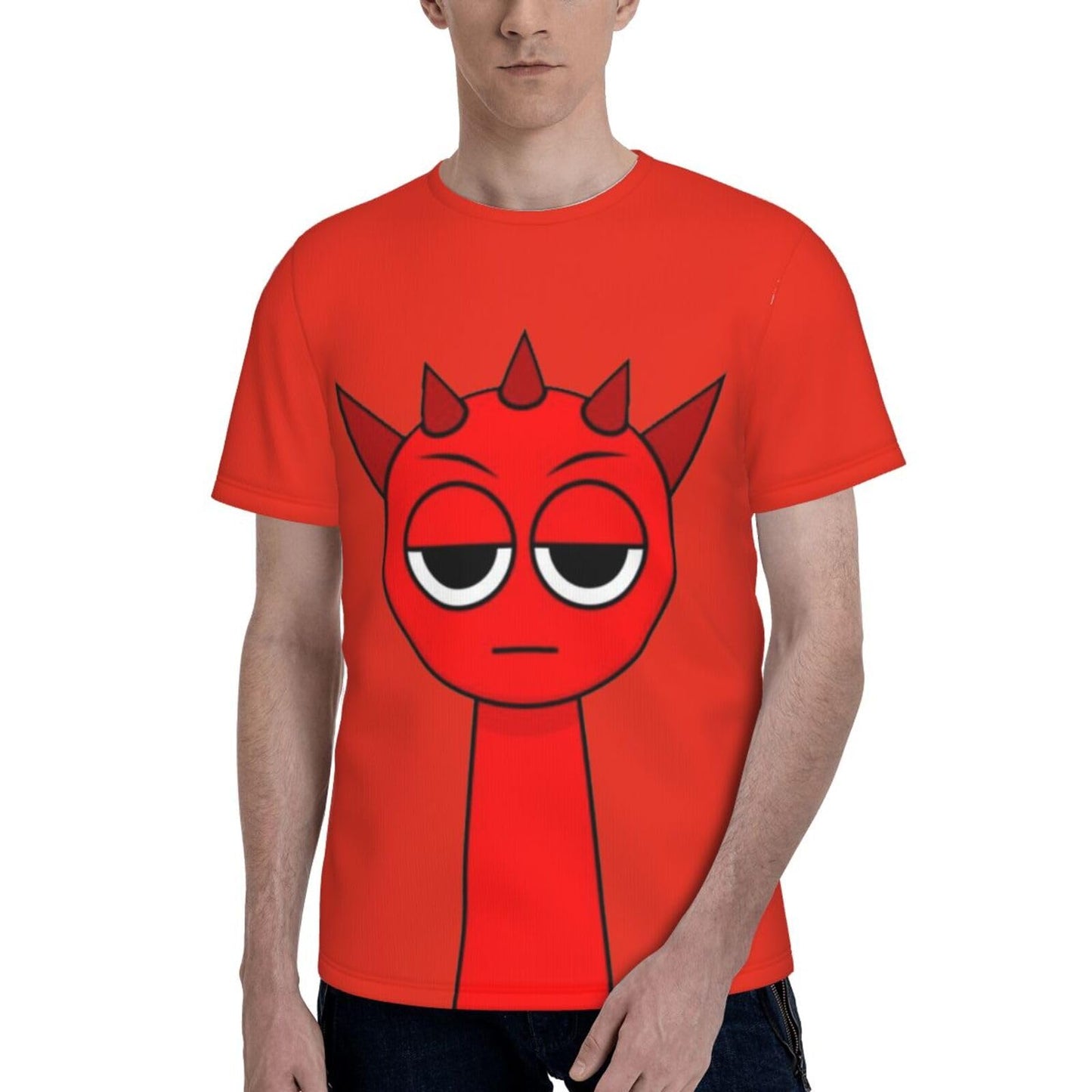 Sprunki T-Shirt,Men's 3D Printed Crew Neck Short Sleeve Tees Shirts,Tees Short Sleeve Tops