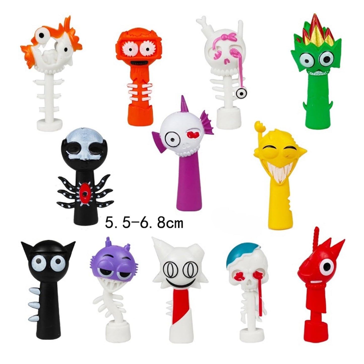 Sprunki Cartoon Characters, 12 Packs of Colorful Toy Characters, PVC Action Anime Model Sculpture Collection Decorative Gift, Suitable For 3+ Boys And Girls Safe, Durable, Fun, Suitable for all Sprunki fans