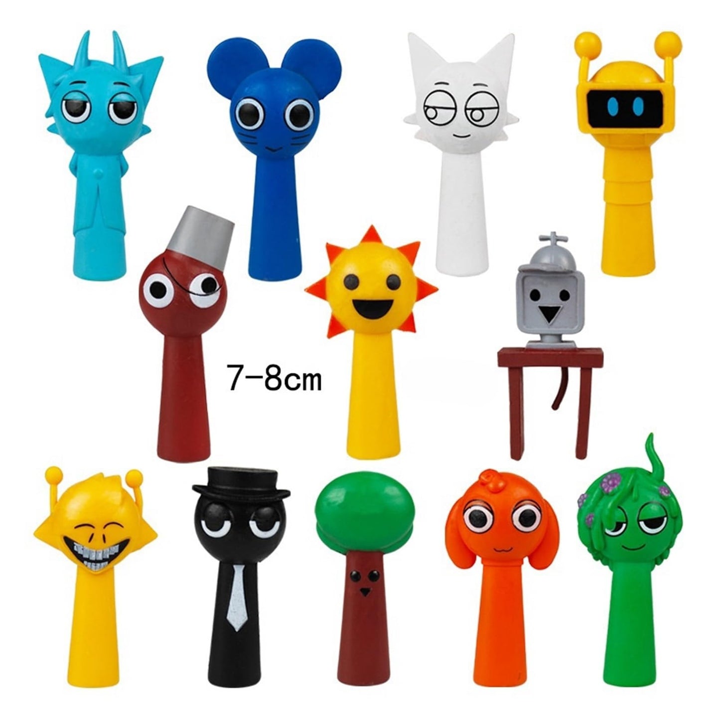 Sprunki Cartoon Characters, 12 Packs of Colorful Toy Characters, PVC Action Anime Model Sculpture Collection Decorative Gift, Suitable For 3+ Boys And Girls Safe, Durable, Fun, Suitable for all Sprunki fans