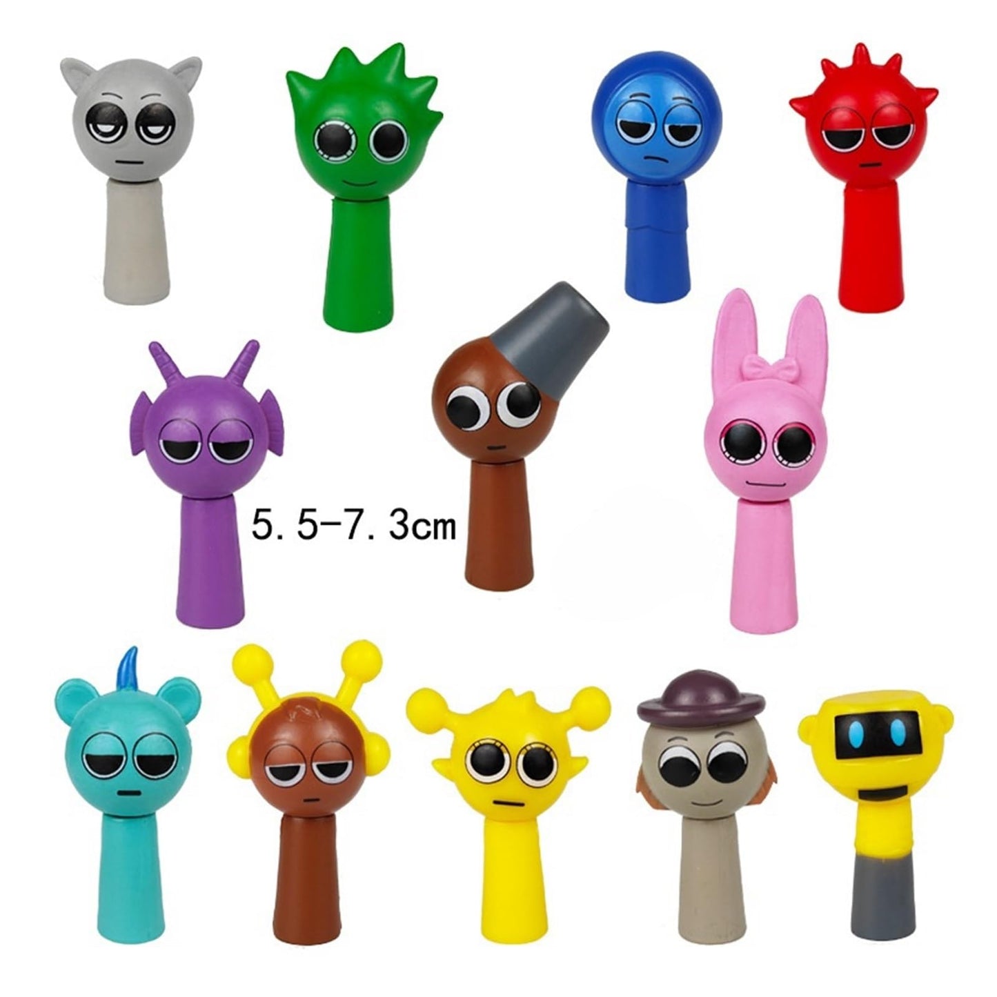 Sprunki Cartoon Characters, 12 Packs of Colorful Toy Characters, PVC Action Anime Model Sculpture Collection Decorative Gift, Suitable For 3+ Boys And Girls Safe, Durable, Fun, Suitable for all Sprunki fans