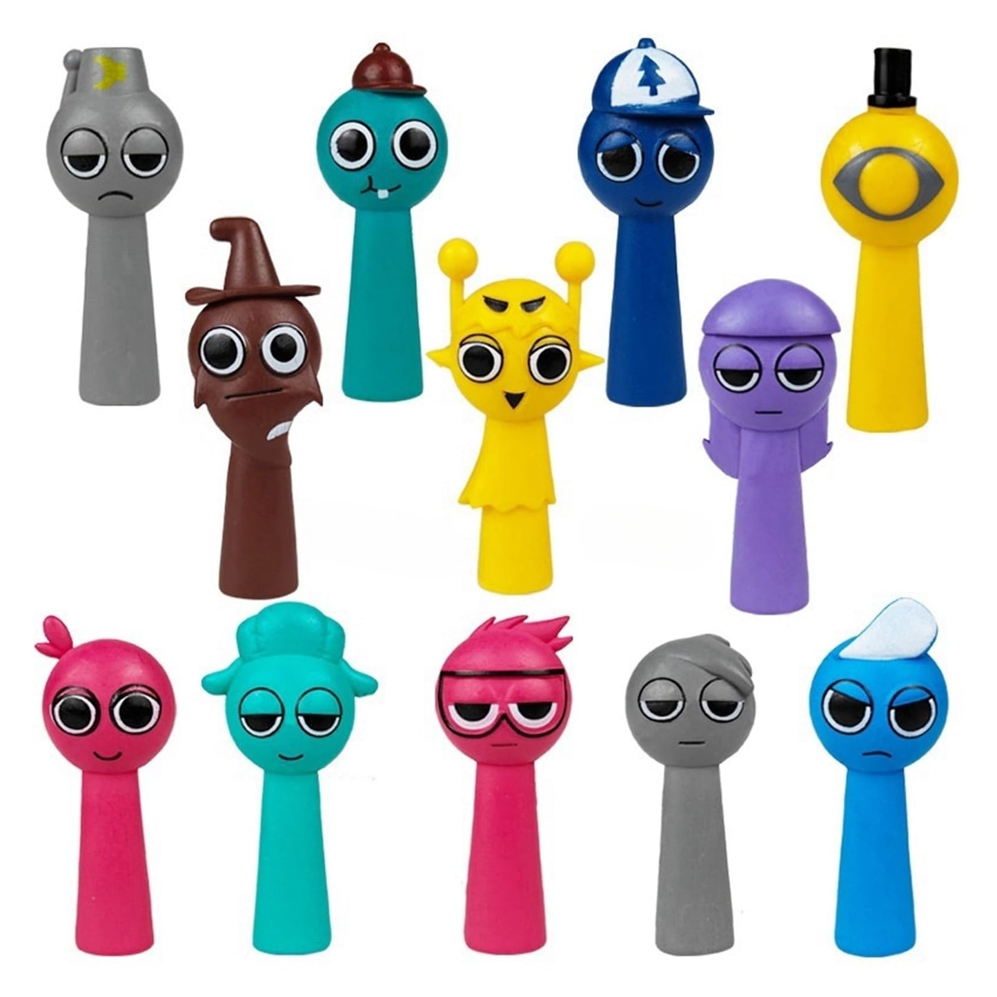 Sprunki Cartoon Characters, 12 Packs of Colorful Toy Characters, PVC Action Anime Model Sculpture Collection Decorative Gift, Suitable For 3+ Boys And Girls Safe, Durable, Fun, Suitable for all Sprunki fans