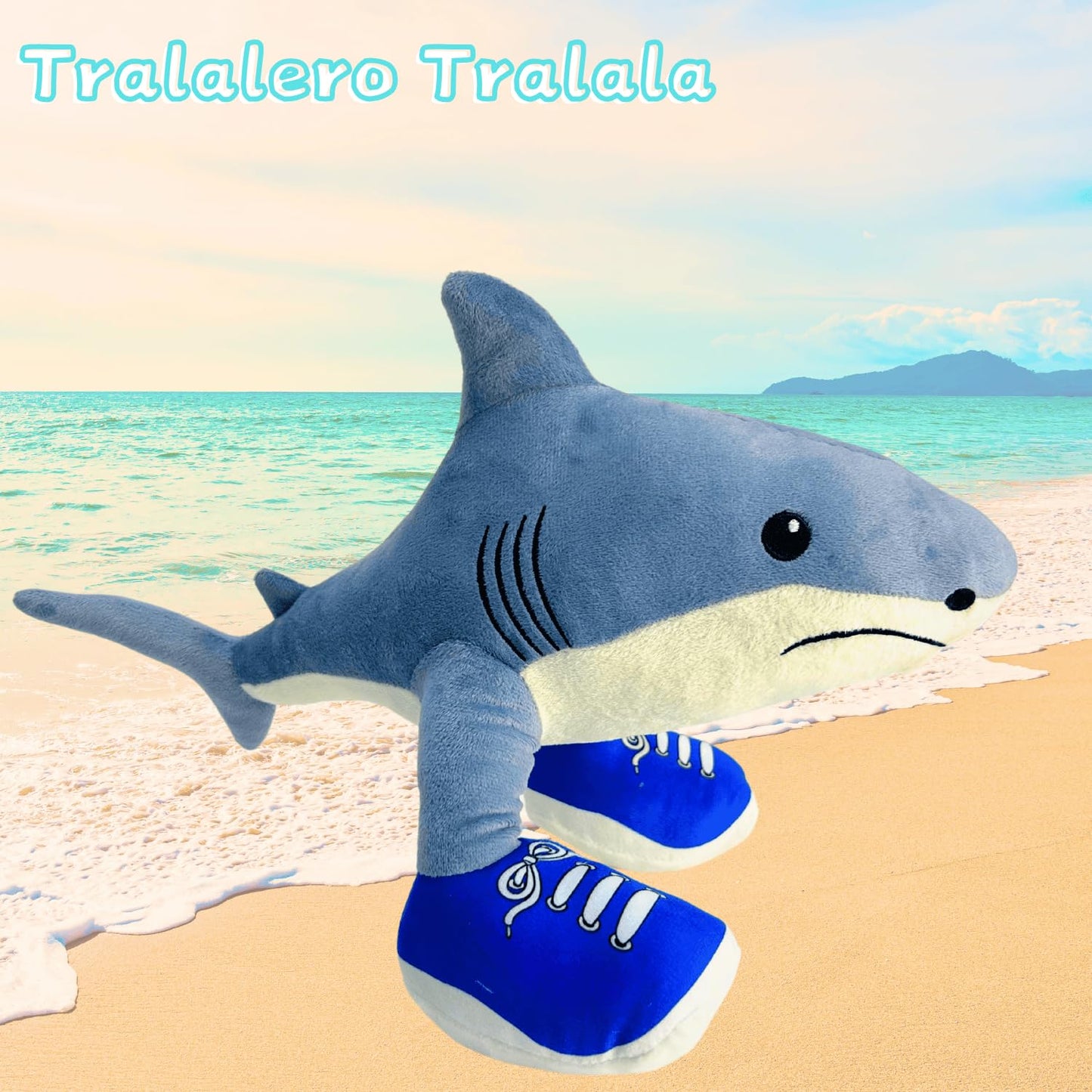 Tralalero Tralala Plush Toys, 16.14'' Italian Brainrot Meme Shark in Sneakers Plushies, Collectible Stuffed Animals Toy Gifts for Fans (Pink)
