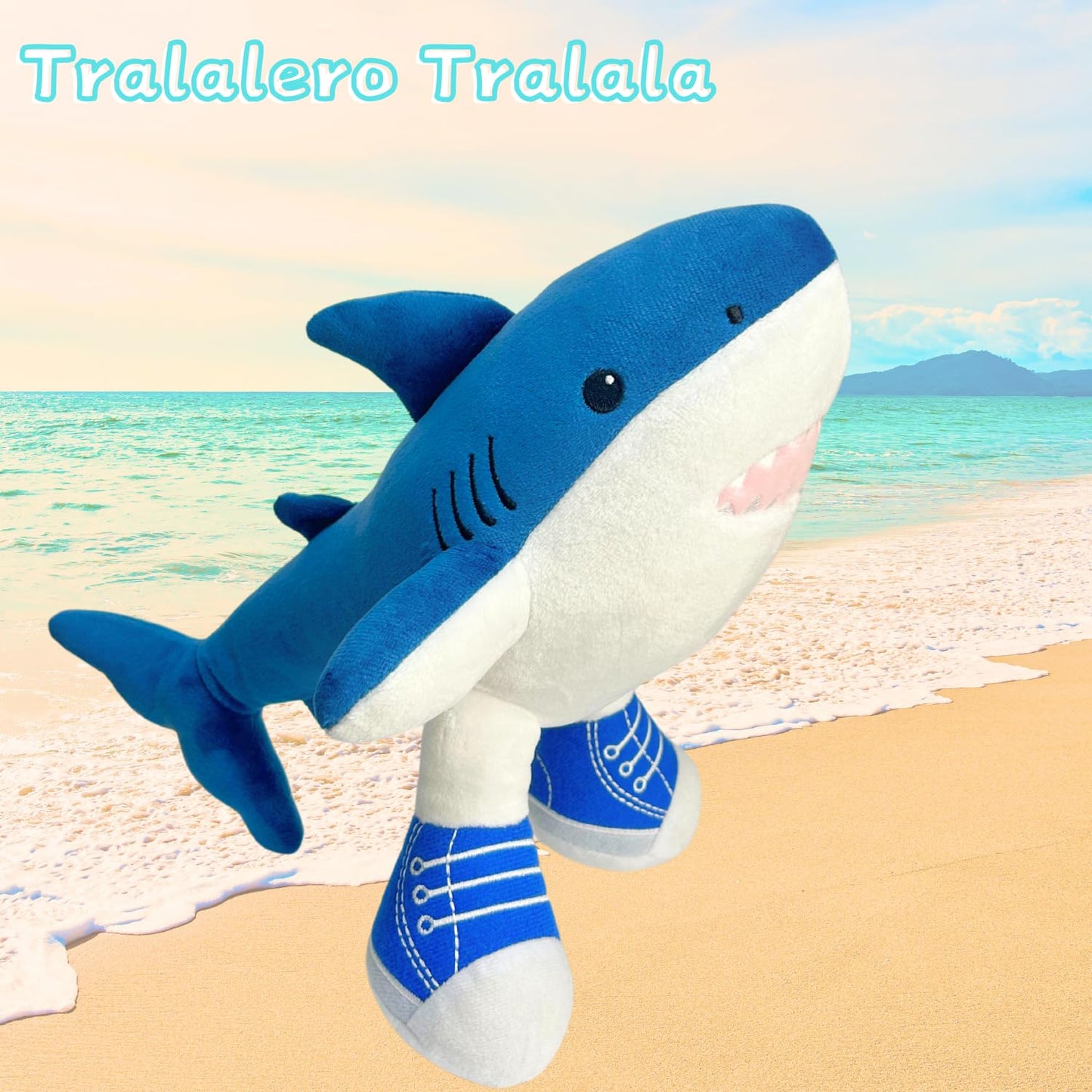Tralalero Tralala Plush Toys, 16.14'' Italian Brainrot Meme Shark in Sneakers Plushies, Collectible Stuffed Animals Toy Gifts for Fans (Pink)