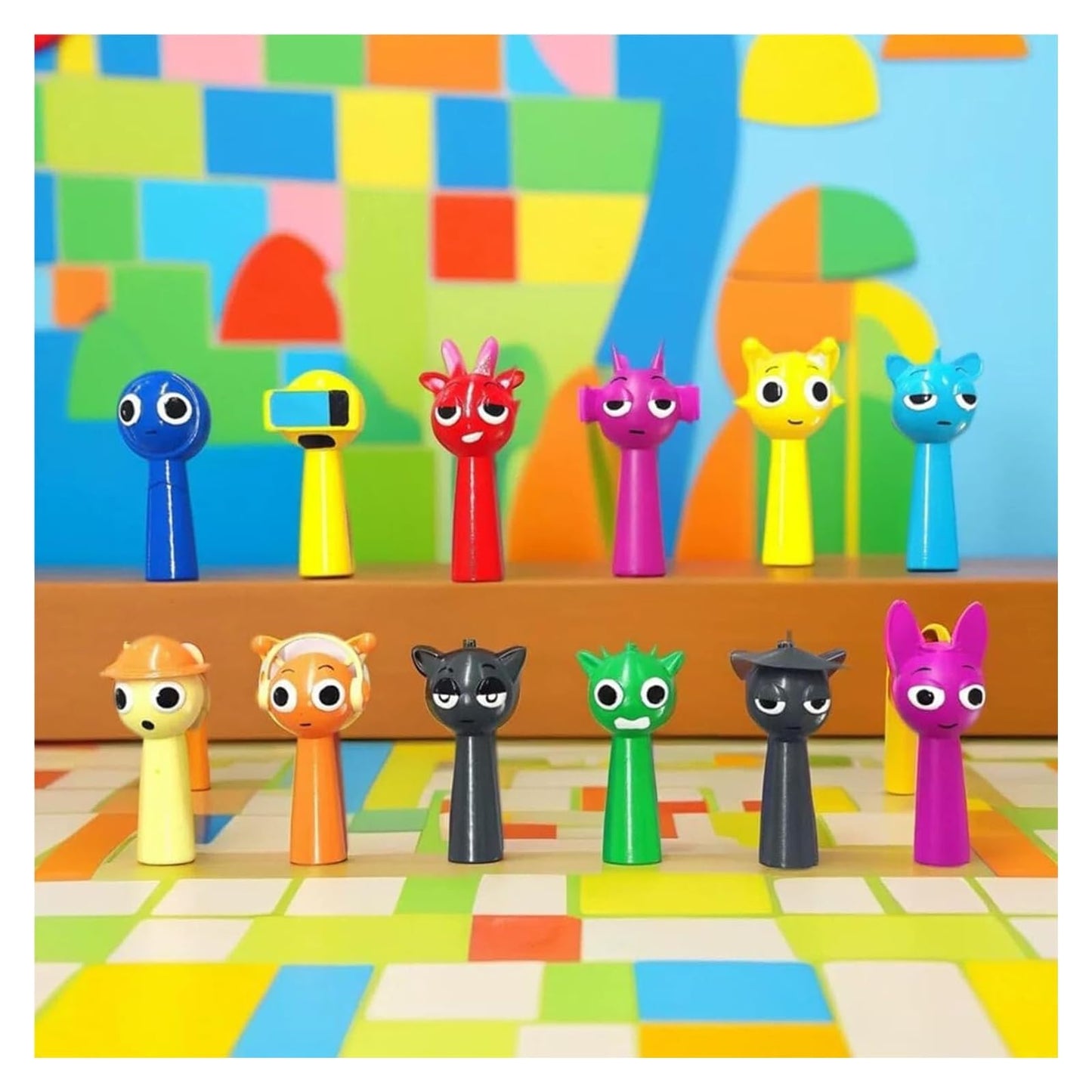 Sprunki Cartoon Characters, 12 Packs of Colorful Toy Characters, PVC Action Anime Model Sculpture Collection Decorative Gift, Suitable For 3+ Boys And Girls Safe, Durable, Fun, Suitable for all Sprunki fans