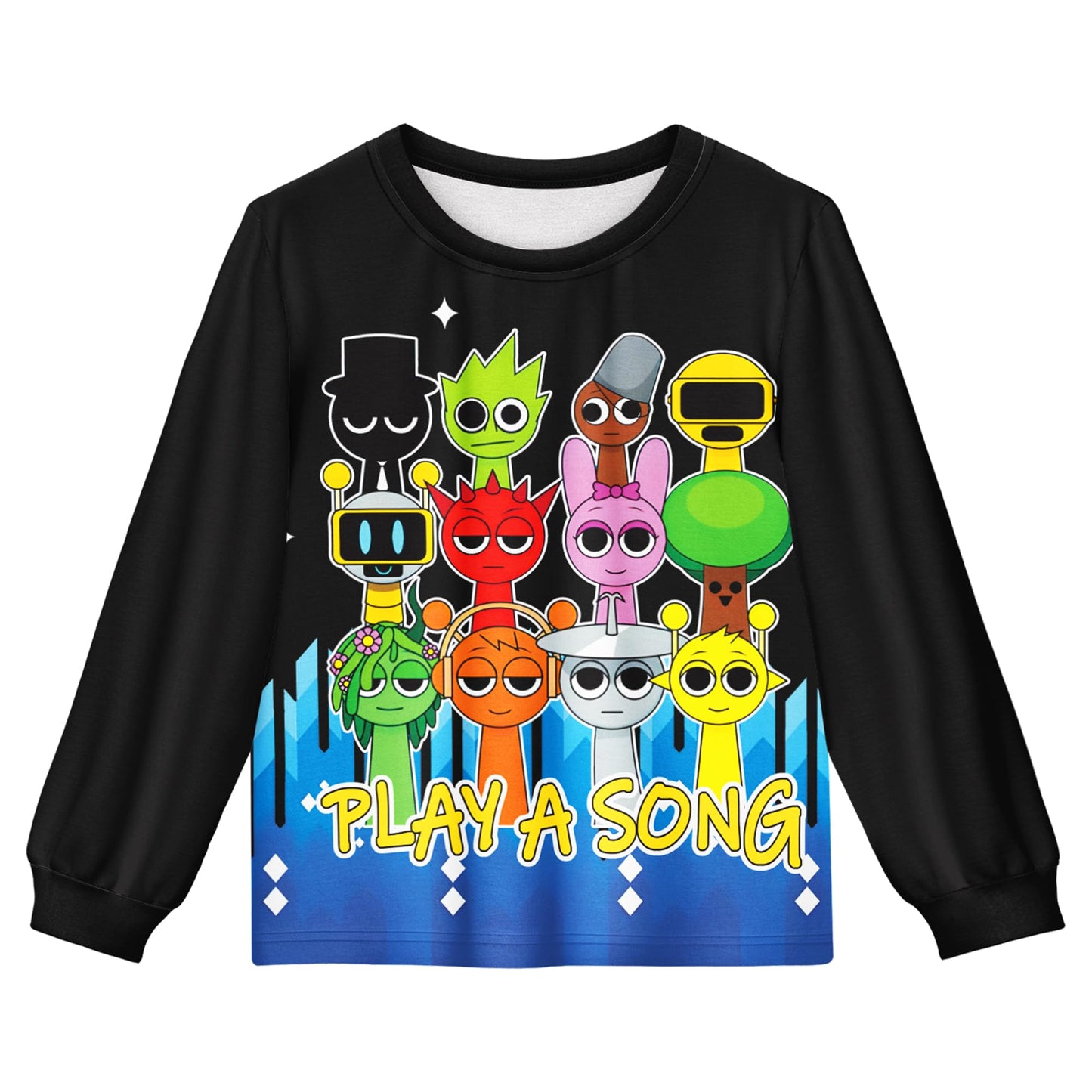 Boys Girls Sprunki Tshirts and Pants 2Pcs Sets Kids Music Game Tee Pants Sets for 5-12Y Adventure Casual Child Clothes