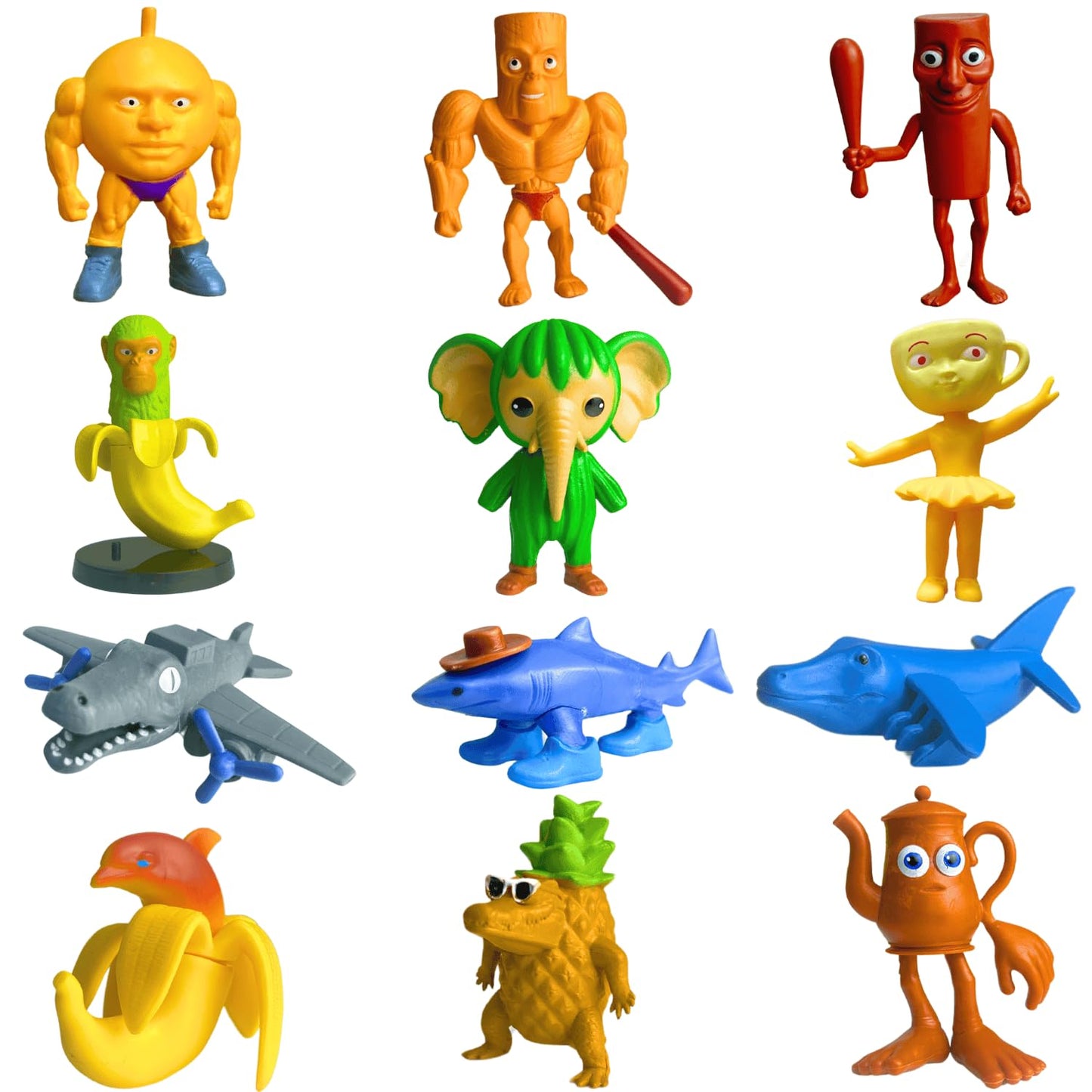 Tralalero Tralala Action Figure, 8PCS Italian Brainrot Meme Shark Figures Toys, Collectible Animals Figurine Doll Gifts for Fans (MulticolorB)