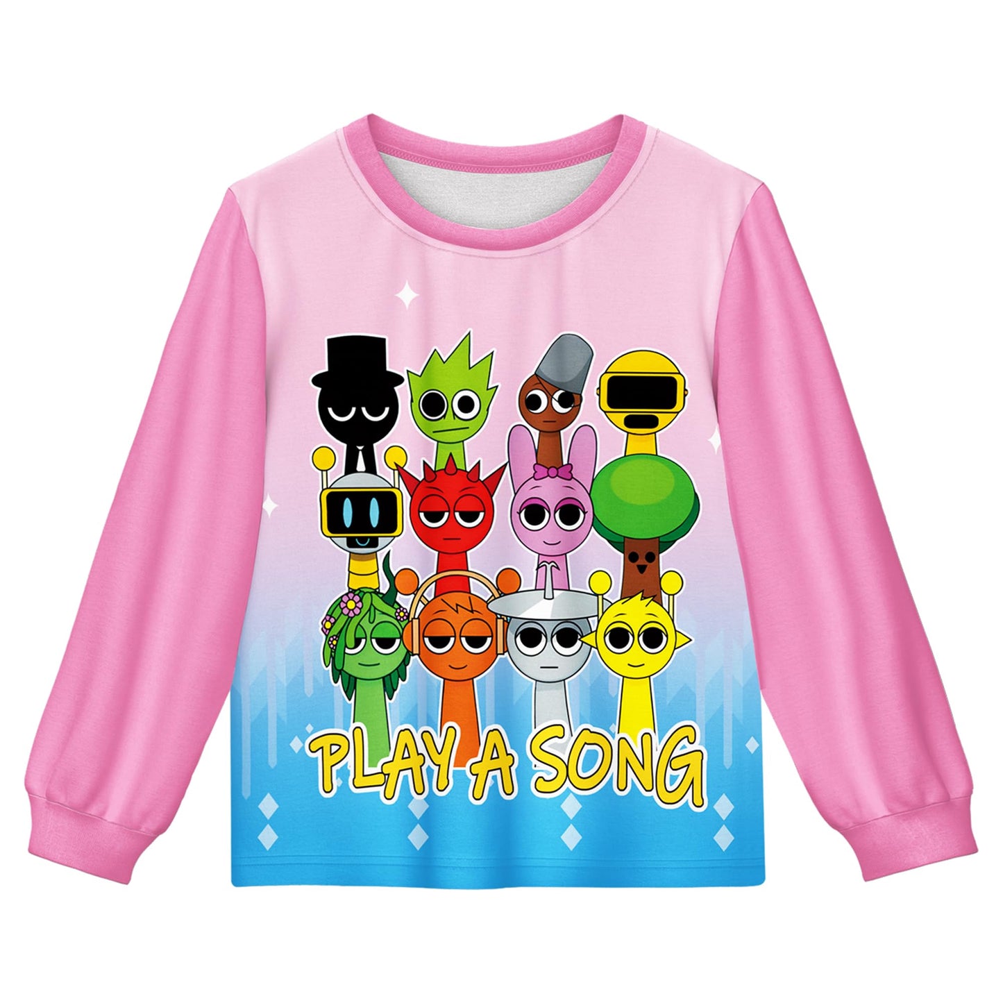 Boys Girls Sprunki Tshirts and Pants 2Pcs Sets Kids Music Game Tee Pants Sets for 5-12Y Adventure Casual Child Clothes