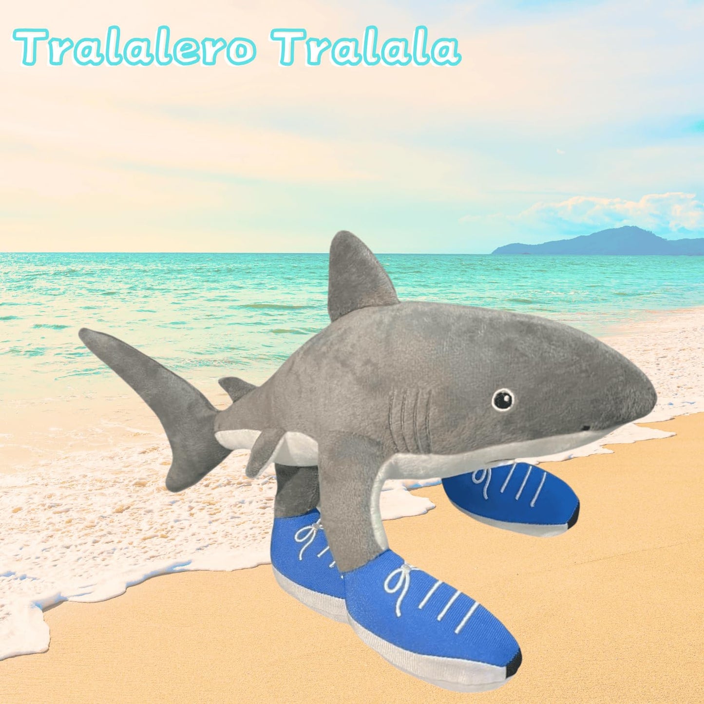 Tralalero Tralala Plush Toys, 16.14'' Italian Brainrot Meme Shark in Sneakers Plushies, Collectible Stuffed Animals Toy Gifts for Fans (Pink)