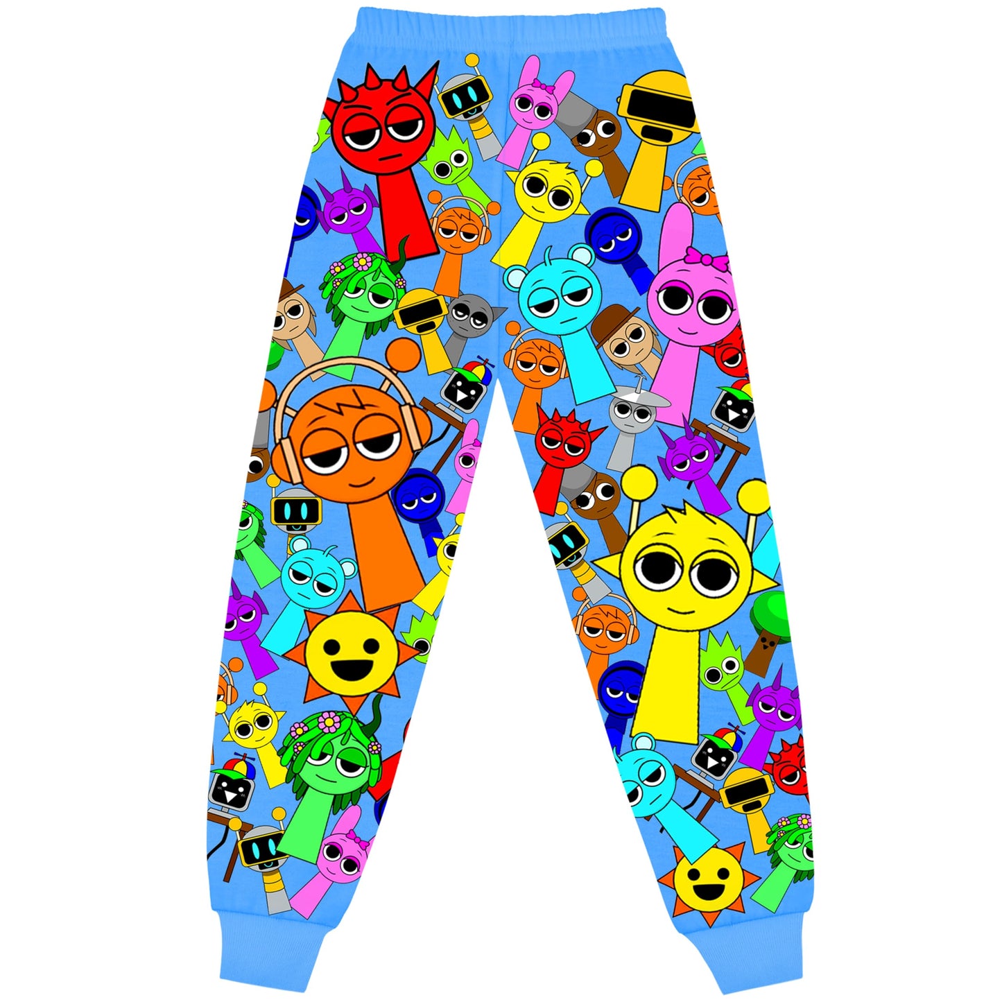 Boys Girls Sprunki Pants Set Kids Music Adventure T-Shirt 2 PCS Long Sleeve Cartoon Monster Game Clothes Outfit