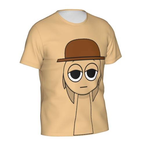 Sprunki T-Shirt,Men's 3D Printed Crew Neck Short Sleeve Tees Shirts,Tees Short Sleeve Tops