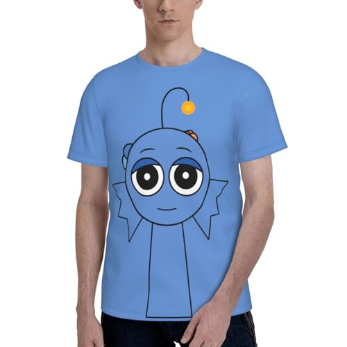 Sprunki T-Shirt,Men's 3D Printed Crew Neck Short Sleeve Tees Shirts,Tees Short Sleeve Tops