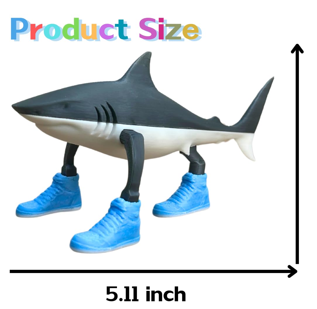 Tralalero Tralala Decoration, Meme Shark Figurines, Creative 3D Italian Brainrot Shark in Sneakers, Collectible Figurine Gifts for Fans (Yellow)