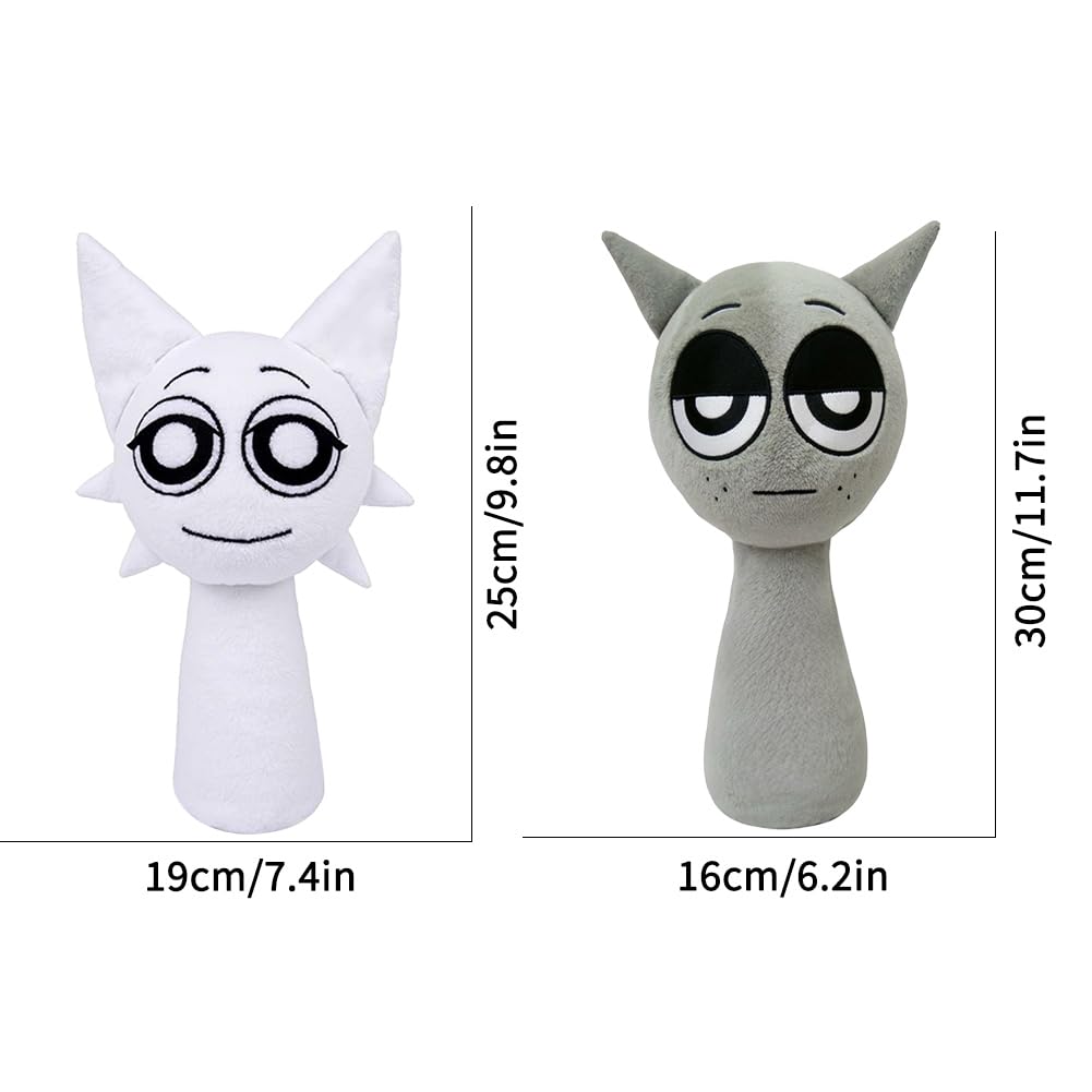 Sprunki Plushies Merch, Sprunki Toys Plush, Realistic Cute Soft Stuffed Animal Doll Pillows Game Fans Boy Girl Kids (2PCS)