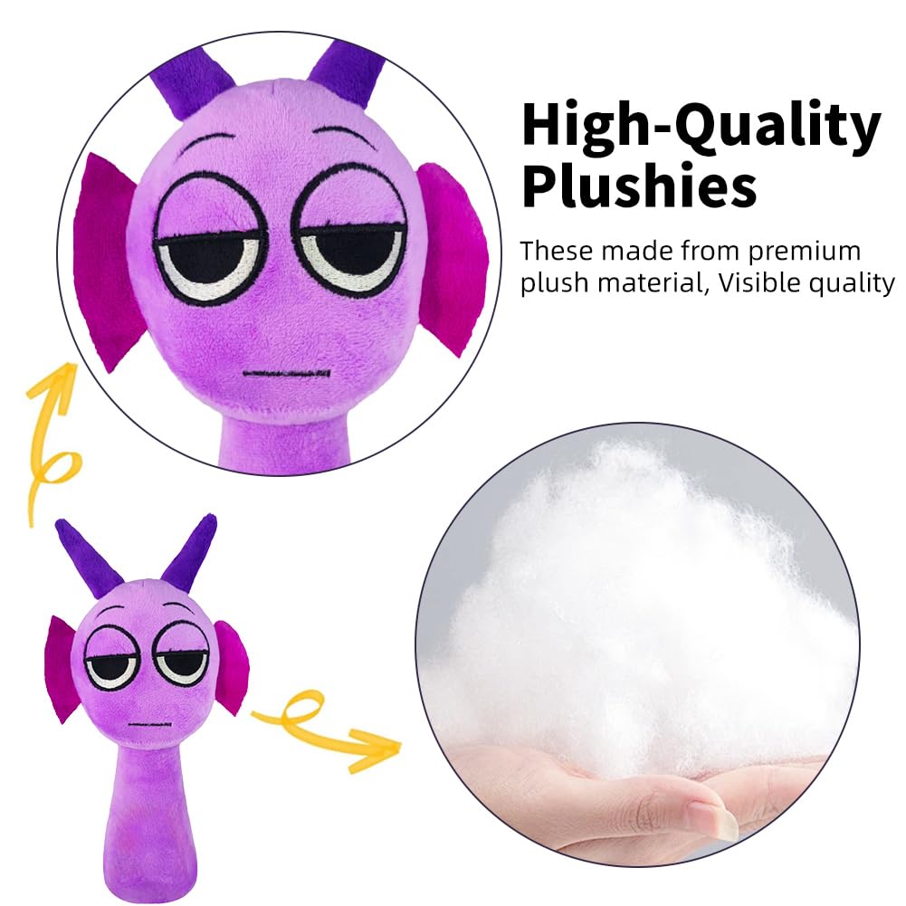 Sprunki Plushies Merch, Sprunki Toys Plush, Realistic Cute Soft Stuffed Animal Doll Pillows Game Fans Boy Girl Kids (2PCS)