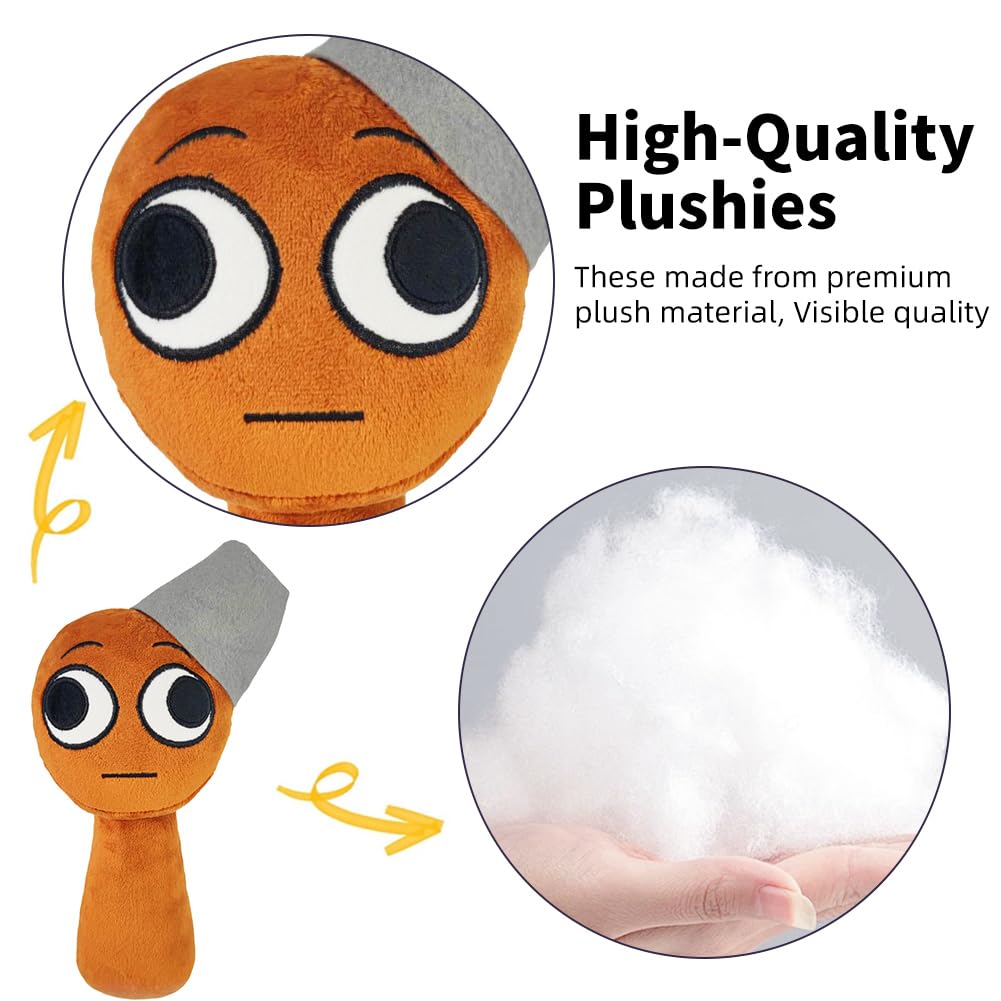 Sprunki Plushies Merch, Sprunki Toys Plush, Realistic Cute Soft Stuffed Animal Doll Pillows Game Fans Boy Girl Kids (2PCS)