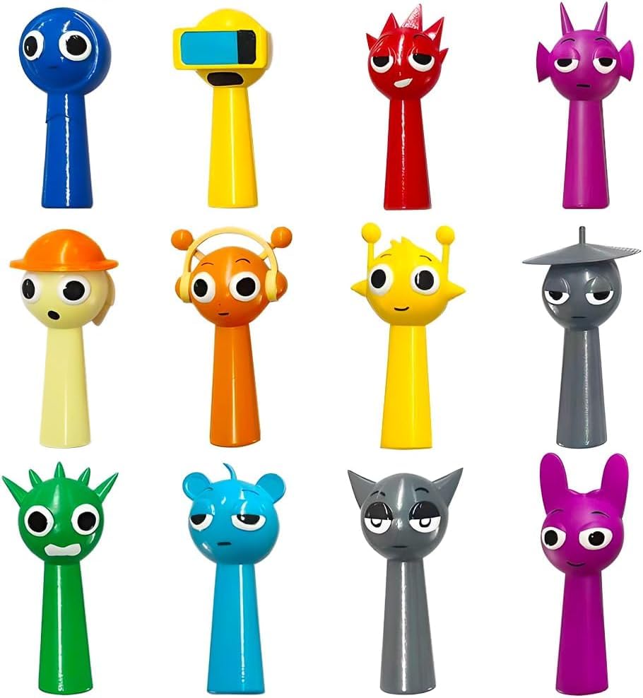 Sprunki Plush Toy Amazon Cartoon Figures 12 Pieces PVC Action Anime Model Statue Collectible Decoration Gifts for Girls and Boys
