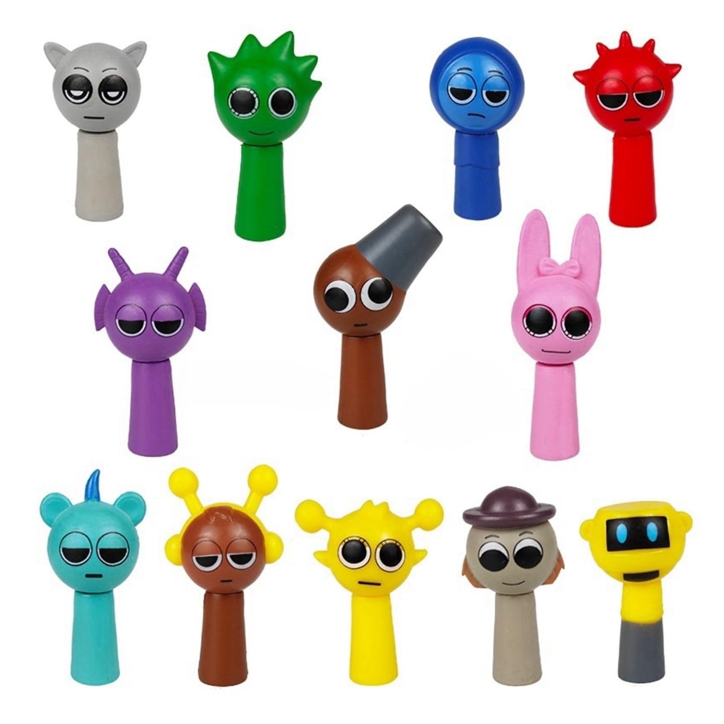 Sprunki Cartoon Characters, 12 Packs of Colorful Toy Characters, PVC Action Anime Model Sculpture Collection Decorative Gift, Suitable For 3+ Boys And Girls Safe, Durable, Fun, Suitable for all Sprunki fans